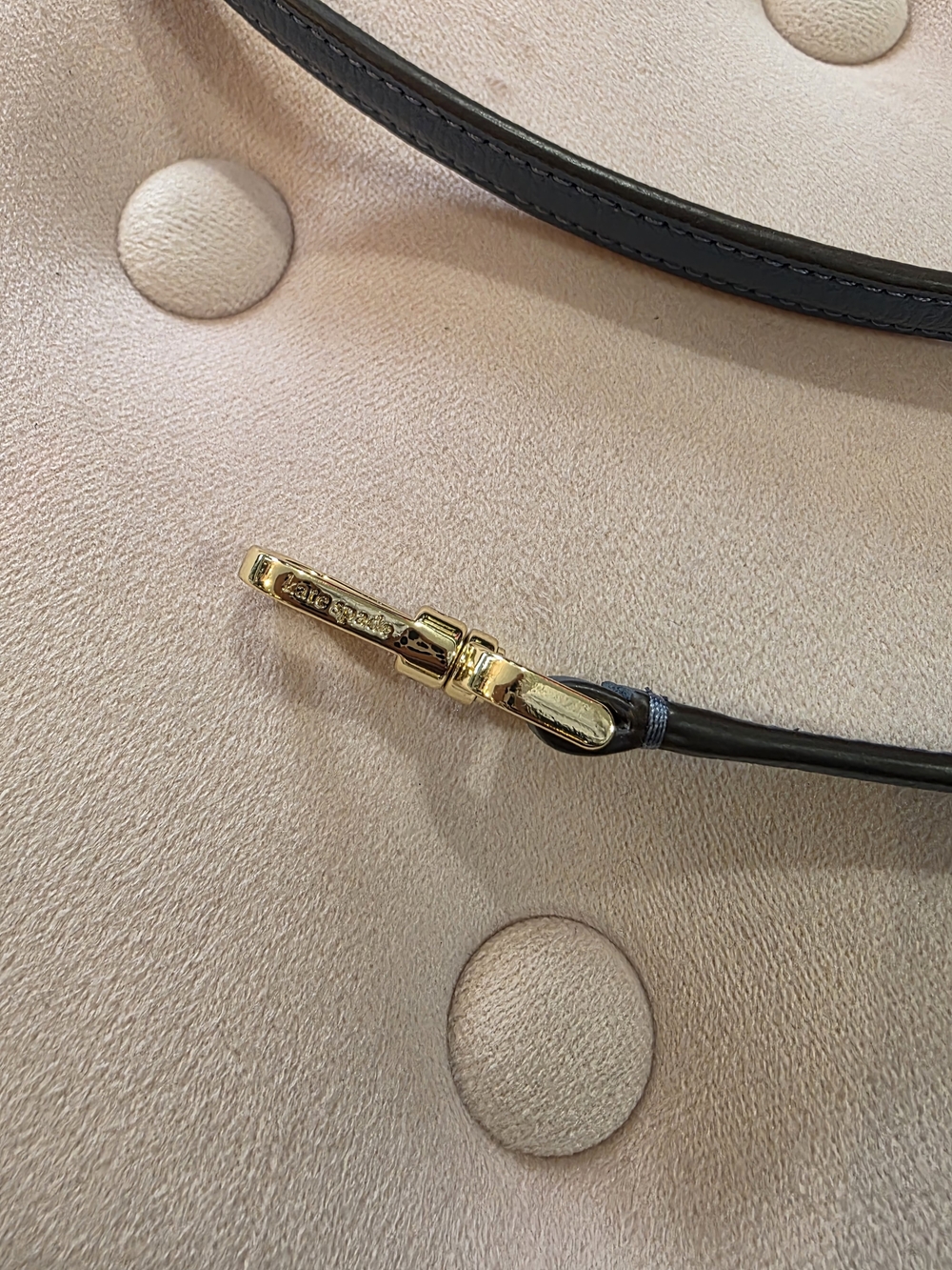 kate spade Blue Leather Adjustable Crossbody Strap with Gold Hardware - Picture 3 of 6
